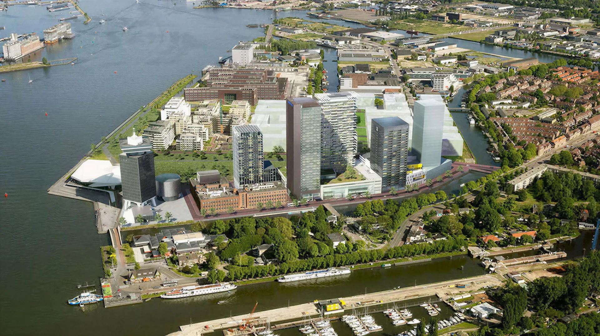Yvie TOWERS Visualisierung des Stadtquartiers am IJ-Ufer